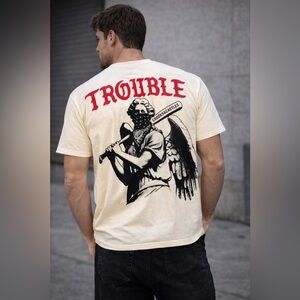 Crooks & Castles Beige Tee with Red Print